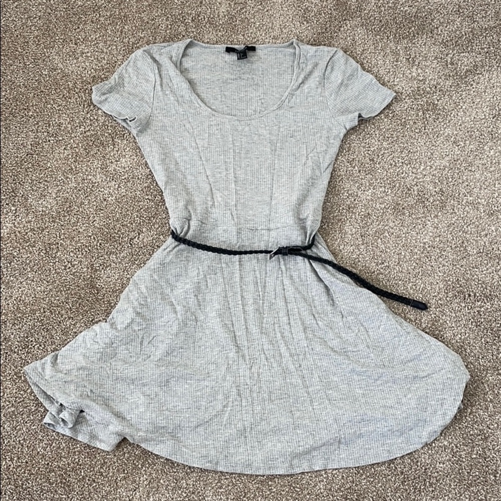 Forever 21 grey mini dress with belt, L